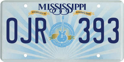 MS license plate OJR393