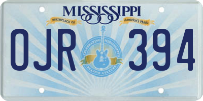 MS license plate OJR394
