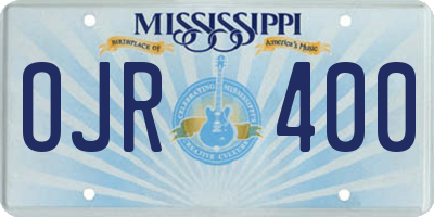 MS license plate OJR400