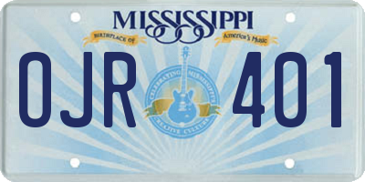 MS license plate OJR401