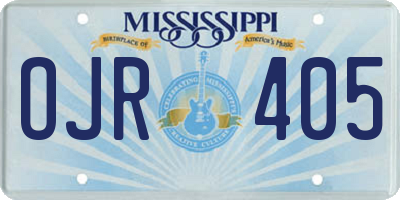 MS license plate OJR405