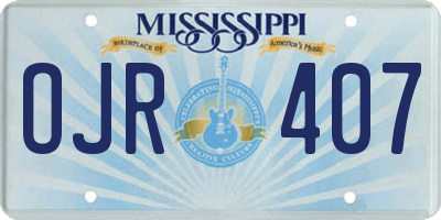 MS license plate OJR407