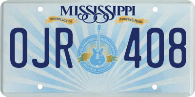 MS license plate OJR408