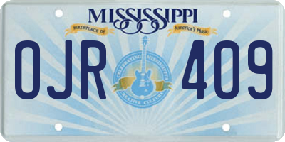 MS license plate OJR409