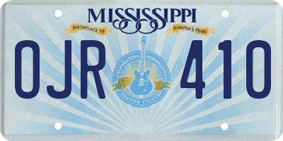 MS license plate OJR410