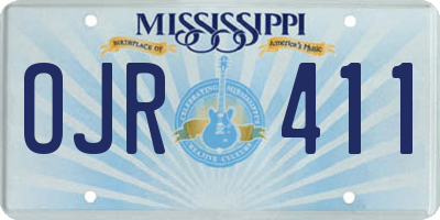 MS license plate OJR411