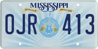 MS license plate OJR413