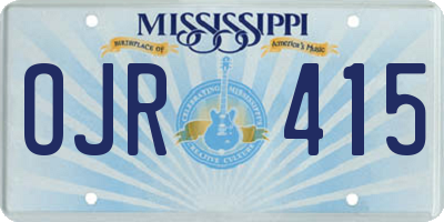 MS license plate OJR415