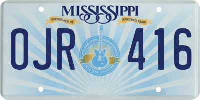 MS license plate OJR416