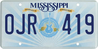 MS license plate OJR419
