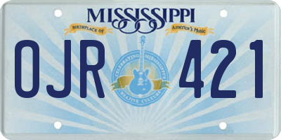 MS license plate OJR421