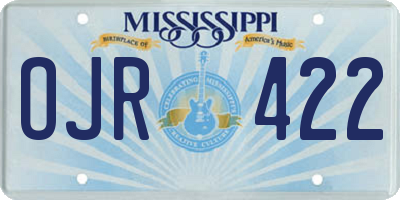 MS license plate OJR422
