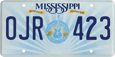 MS license plate OJR423