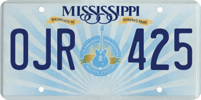 MS license plate OJR425