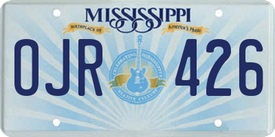 MS license plate OJR426