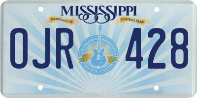 MS license plate OJR428