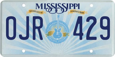 MS license plate OJR429