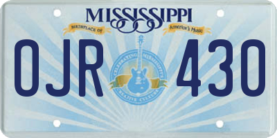 MS license plate OJR430