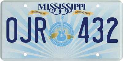 MS license plate OJR432
