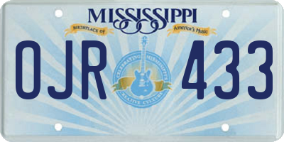 MS license plate OJR433