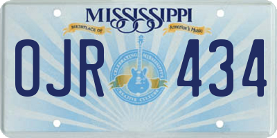 MS license plate OJR434