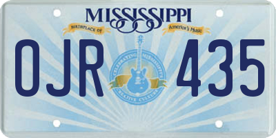 MS license plate OJR435