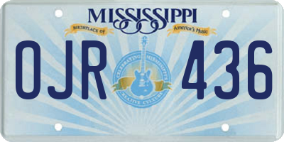 MS license plate OJR436