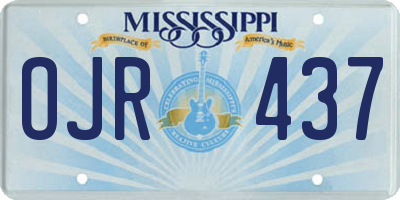 MS license plate OJR437