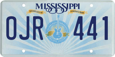 MS license plate OJR441