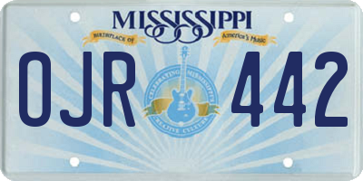 MS license plate OJR442