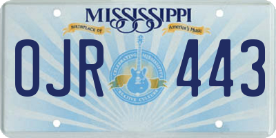 MS license plate OJR443