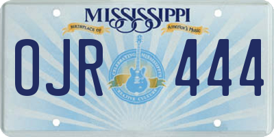 MS license plate OJR444