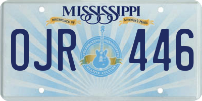 MS license plate OJR446
