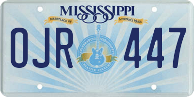 MS license plate OJR447