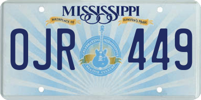MS license plate OJR449
