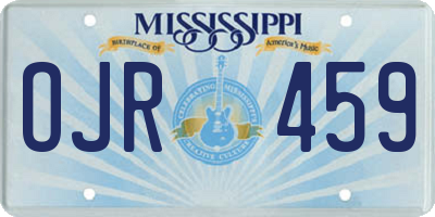 MS license plate OJR459