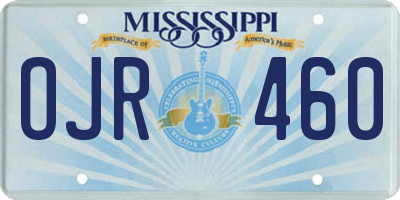 MS license plate OJR460