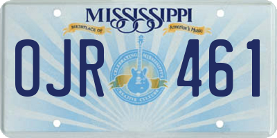 MS license plate OJR461