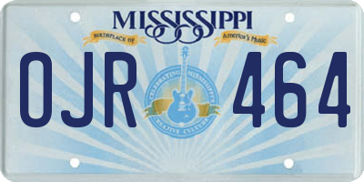 MS license plate OJR464