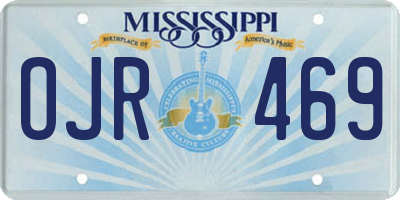 MS license plate OJR469