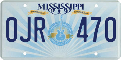 MS license plate OJR470