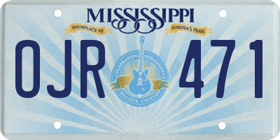 MS license plate OJR471