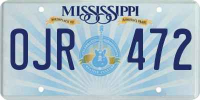 MS license plate OJR472