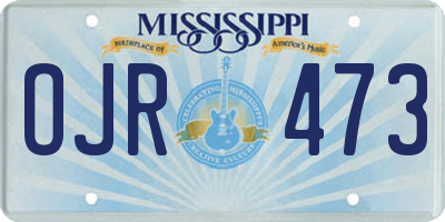 MS license plate OJR473