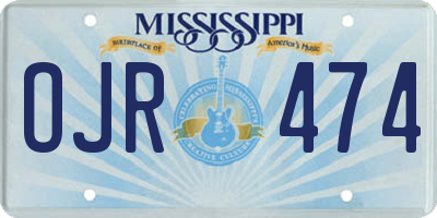 MS license plate OJR474