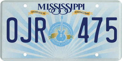 MS license plate OJR475