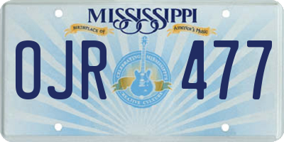 MS license plate OJR477