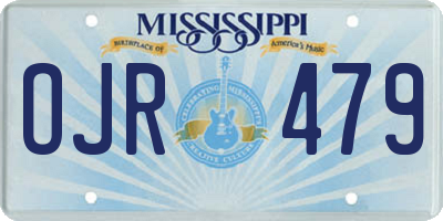 MS license plate OJR479