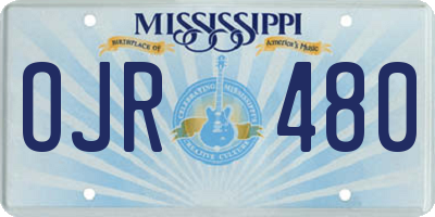 MS license plate OJR480