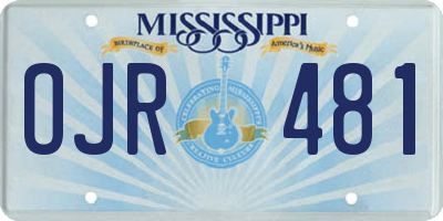 MS license plate OJR481